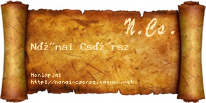 Nánai Csörsz névjegykártya